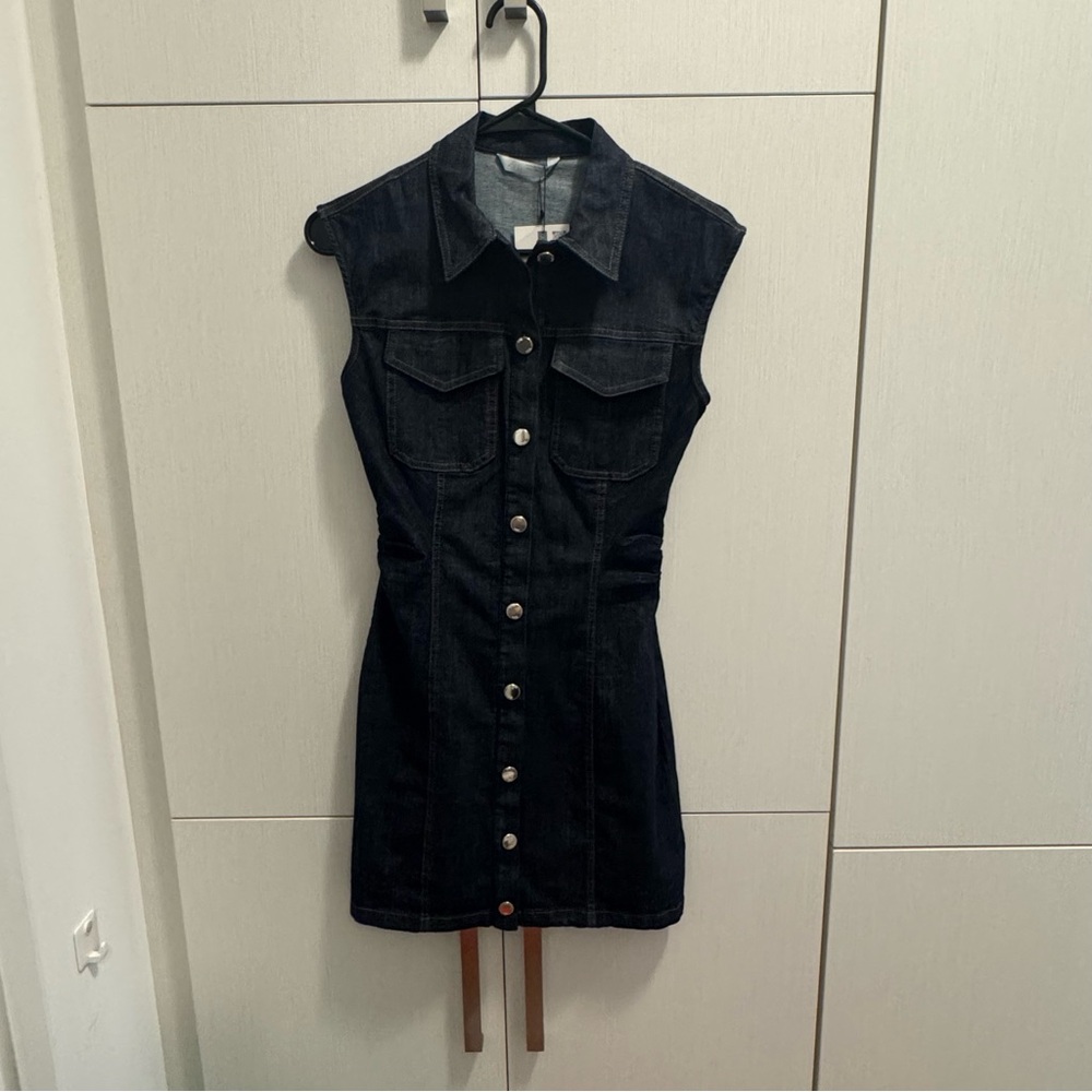Zara Draped Mini Denim Dress